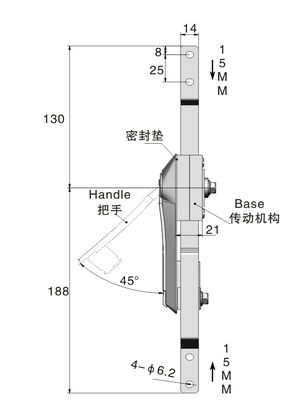 Black Powder Coated Rod Control Lock OEM Panel Handle Lock ISO Certificate