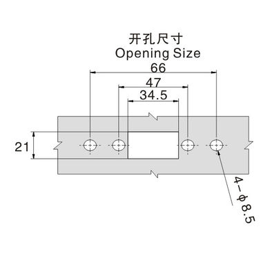 Zinc Alloy Rod Control Lock Cabinet Handle Silver Panel Door Lock