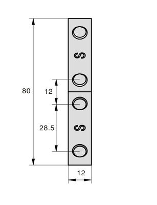 Powder Coating Zinc Alloy Hinges Concealed Door Sliding 80mm Length