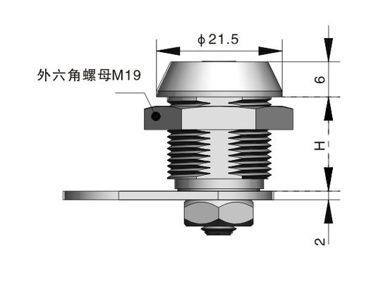 Height 12mm Cabinet Box Lock Zinc Alloy Tubular Pin Cam Lock For Storage