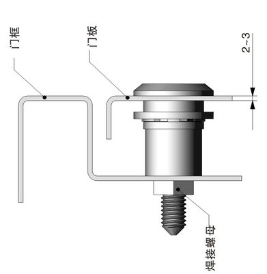 Powder Coated Quarter Turn Lock Cylindrical For File Cabinet Door