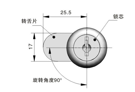 Height 16mm Cabinet Box Lock Cylinder Die Casting Customized