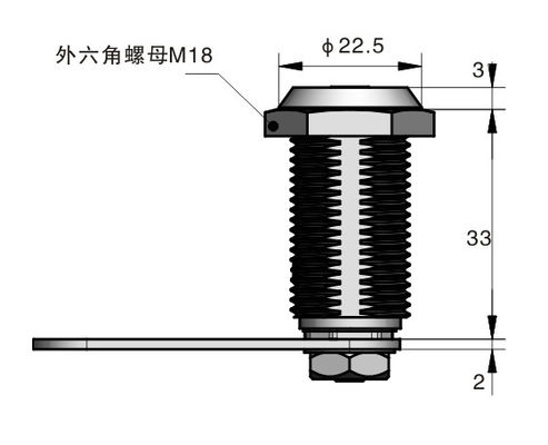 Iron Furniture Door Lock Industrial Pin Tubular Cam Lock Height 33mm