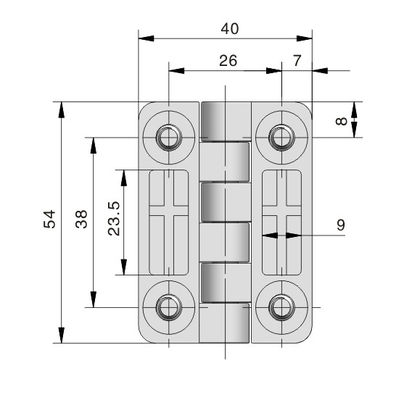 MEIGU CL209 180 Degree Rotation Industrial Adjustable Zinc Alloy Cabinet Hinge 54x40m